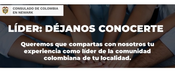 Comparte tu experiencia como líder de la comunidad colombiana residente en Newark