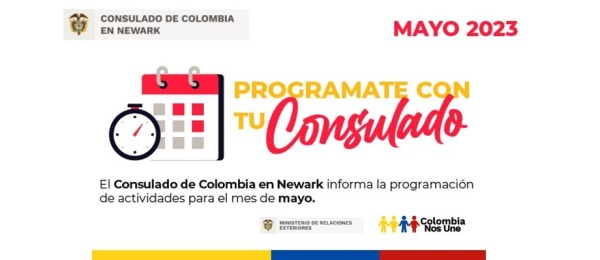 Programación de actividades para mayo organizadas por el Consulado de Colombia en Newark