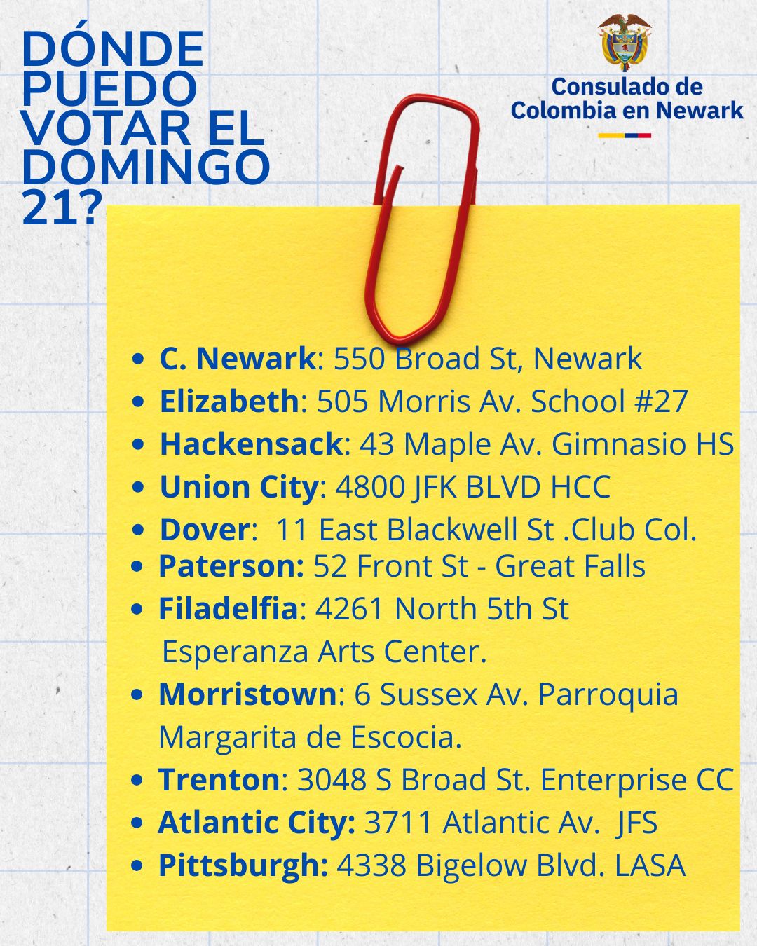 Información para votantes en Nueva Jersey y Pensilvania