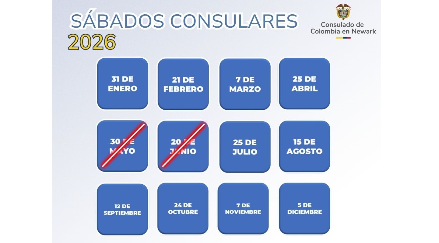 Consulado de Colombia en Newark recuerda las fechas para los Sábados Consulares 2026