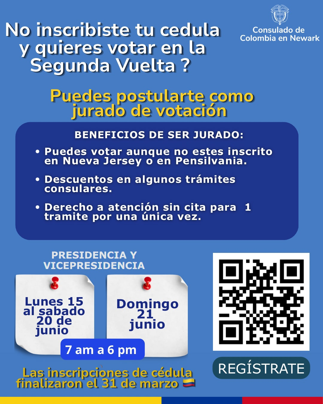 ¿No inscribiste tu cedula y quieres votar en la Segunda Vuelta ?