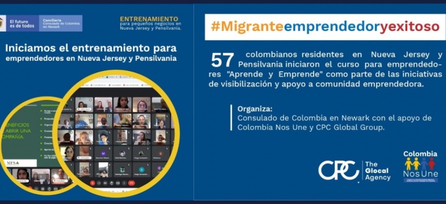 Más de 50 colombianos residentes en Nueva Jersey y Pensilvania iniciaron el curso para emprendedores "Aprende y Emprende"