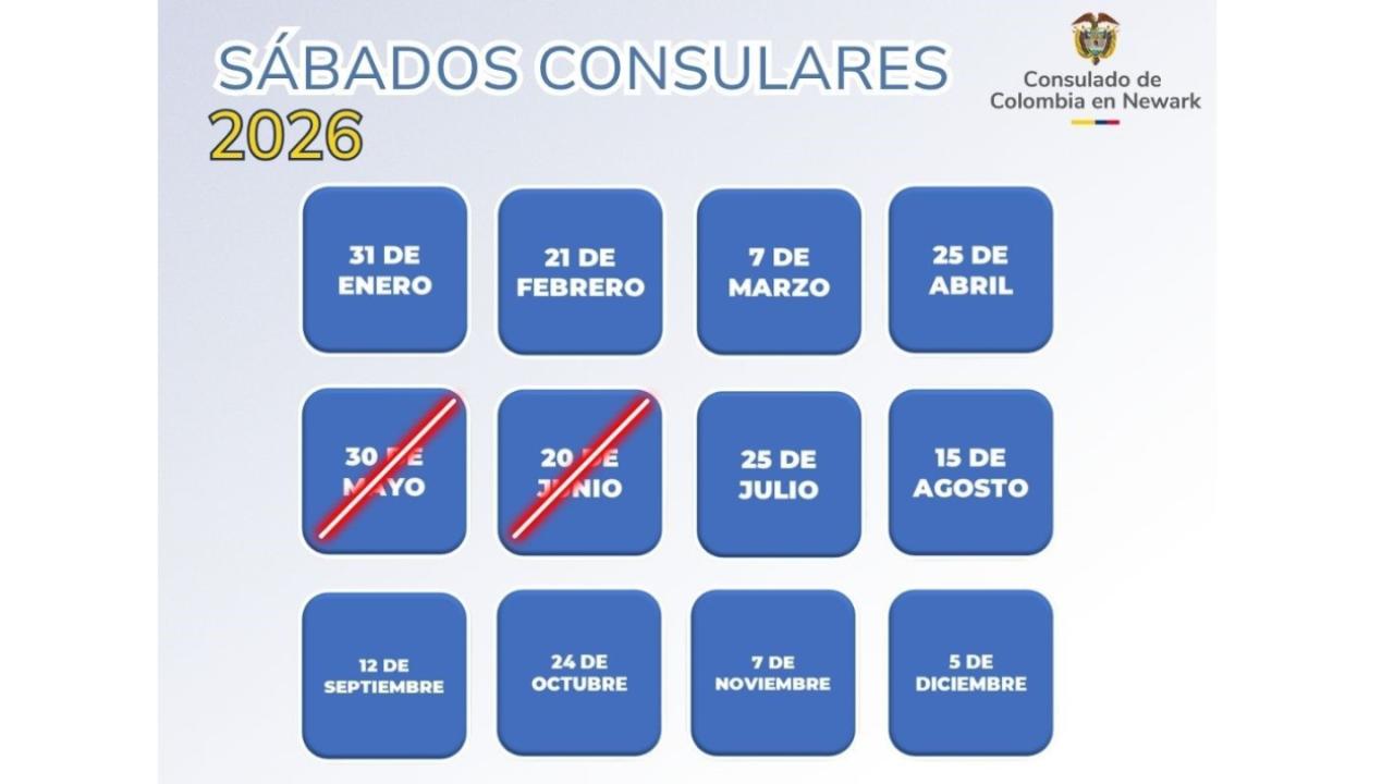 Consulado de Colombia en Newark recuerda las fechas para los Sábados Consulares 2026