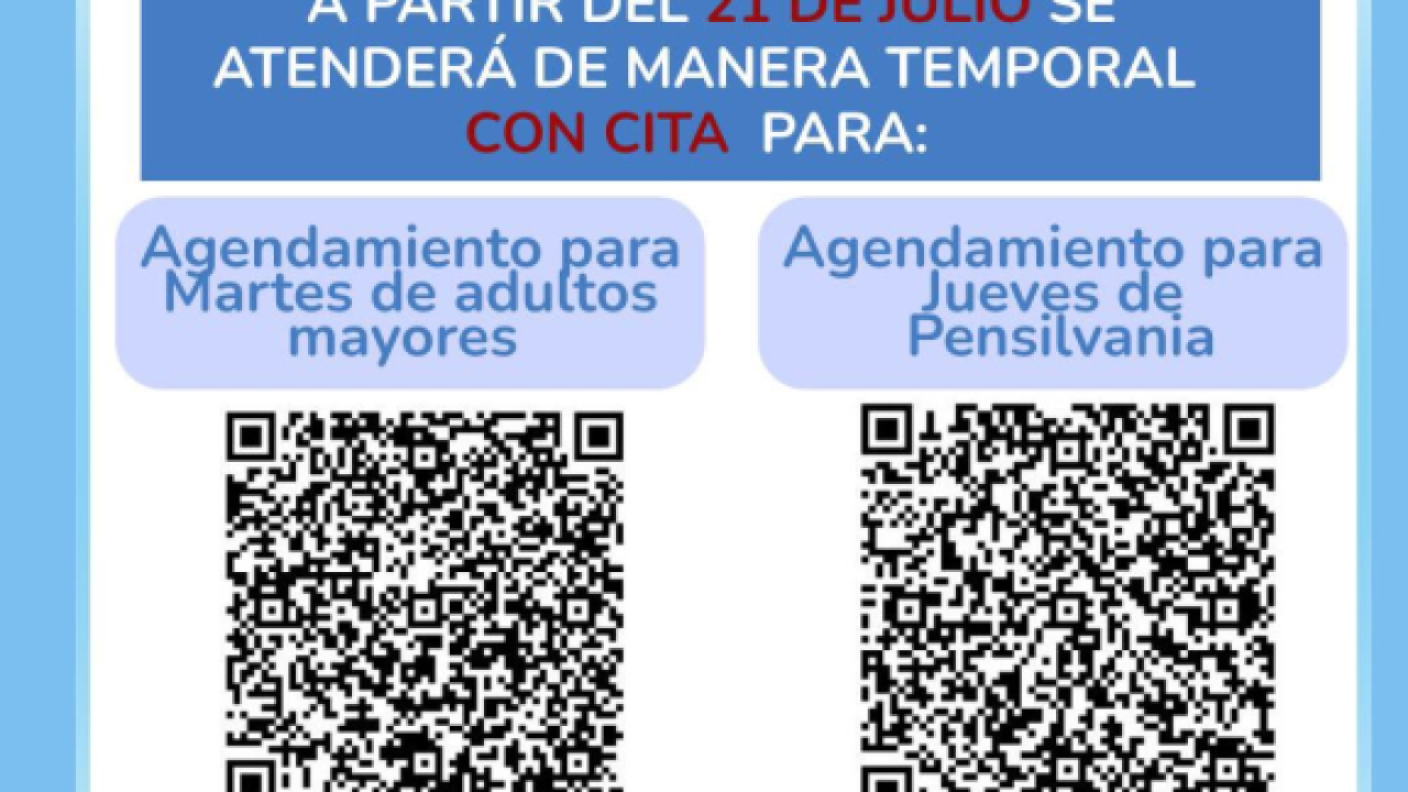 Información importante sobre la atención para martes de adultos mayores y jueves de Pensilvania