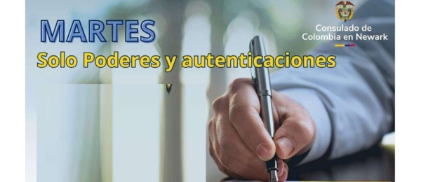 Los martes se atenderán exclusivamente trámites de poderes y autenticaciones en el Consulado de Colombia en Newark