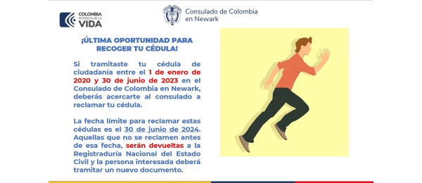 El Consulado de Colombia en Newark lo invita a reclamar su cédula de ciudadanía